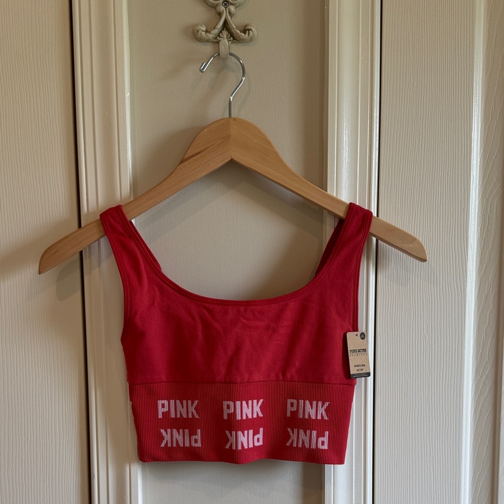 PINK coral Logo Cropped bra/Tank Top